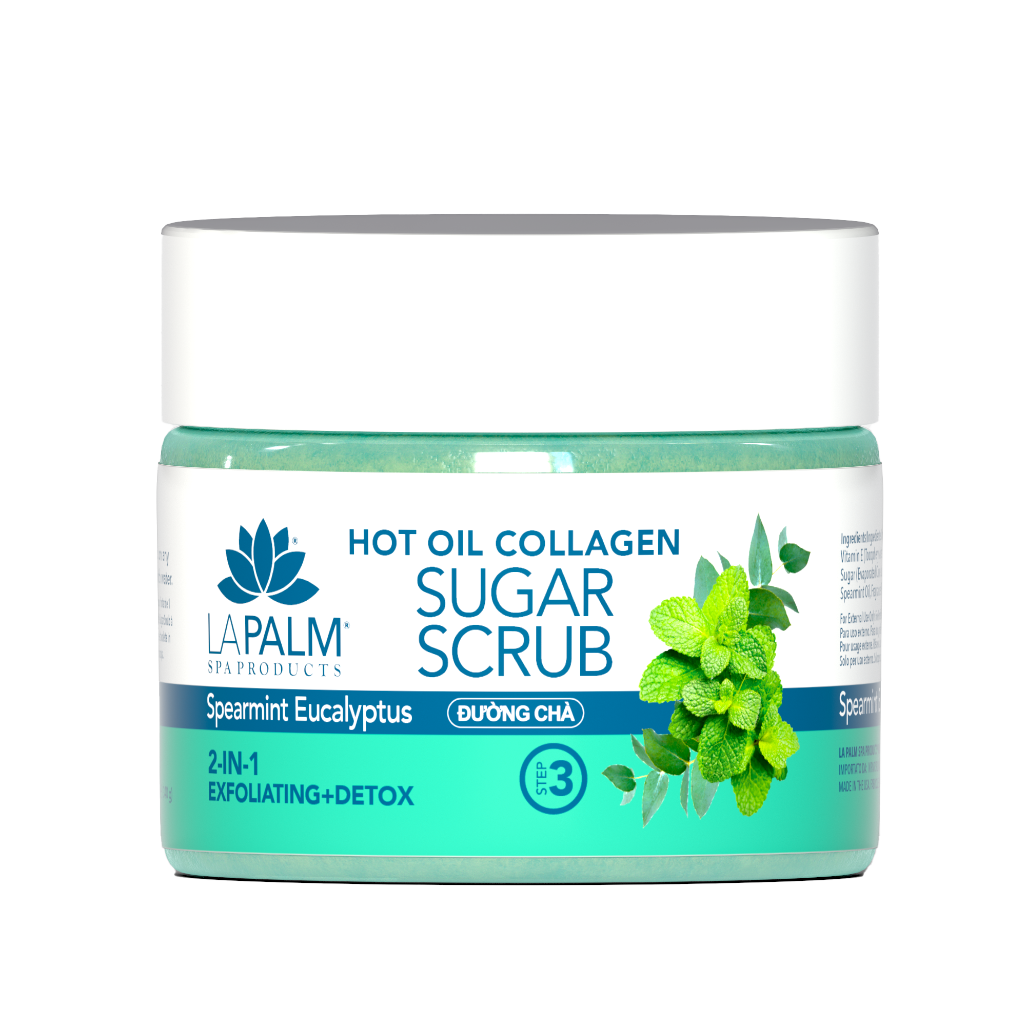 La Palm Hot Oil Sugar Scrub Spearmint Eucalyptus