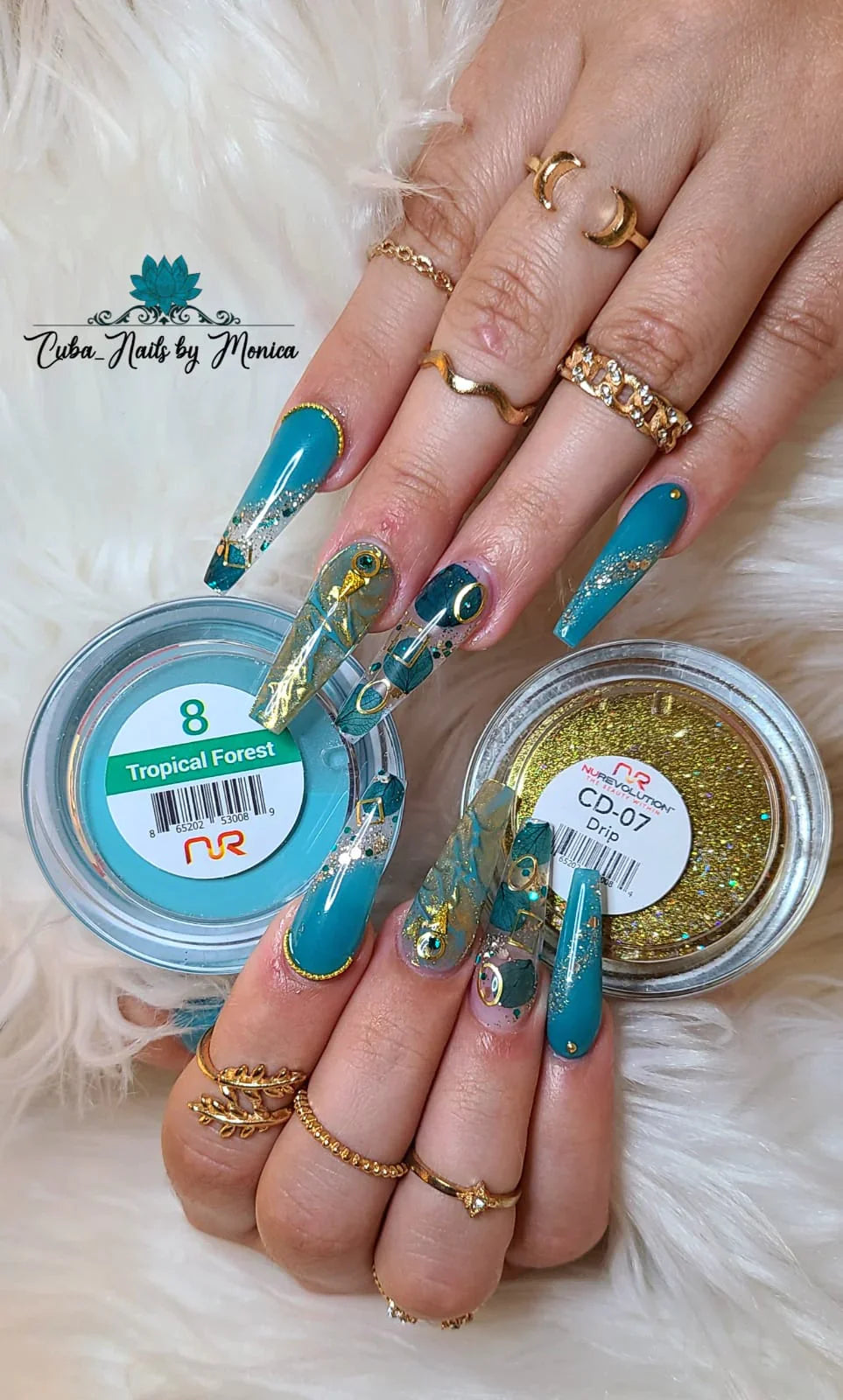 NuRevolution Trio Dip/Acrylic Powder 008 Tropical Forest