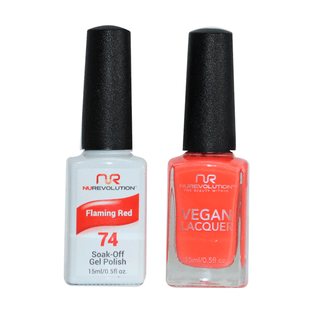 NuRevolution Trio Duo Gel &amp; Lacquer 074 Flaming Red