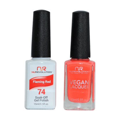 NuRevolution Trio Duo Gel &amp; Lacquer 074 Flaming Red