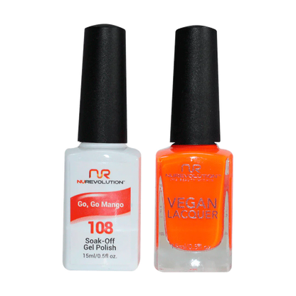 NuRevolution Trio Duo Gel &amp; Lacquer 108 Go, Go Mango